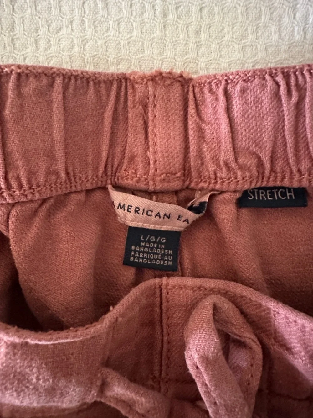 American Eagle Rust Ruffle Hem Drawstring Shorts - Picture 3 of 3